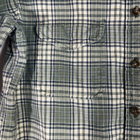 KRAZY KAT FLANNEL BUTTON UP‎ SHIRT 100% COTTON POCKETS WOMEN SZ S GREEN PREOWNED - Picture 3 of 12